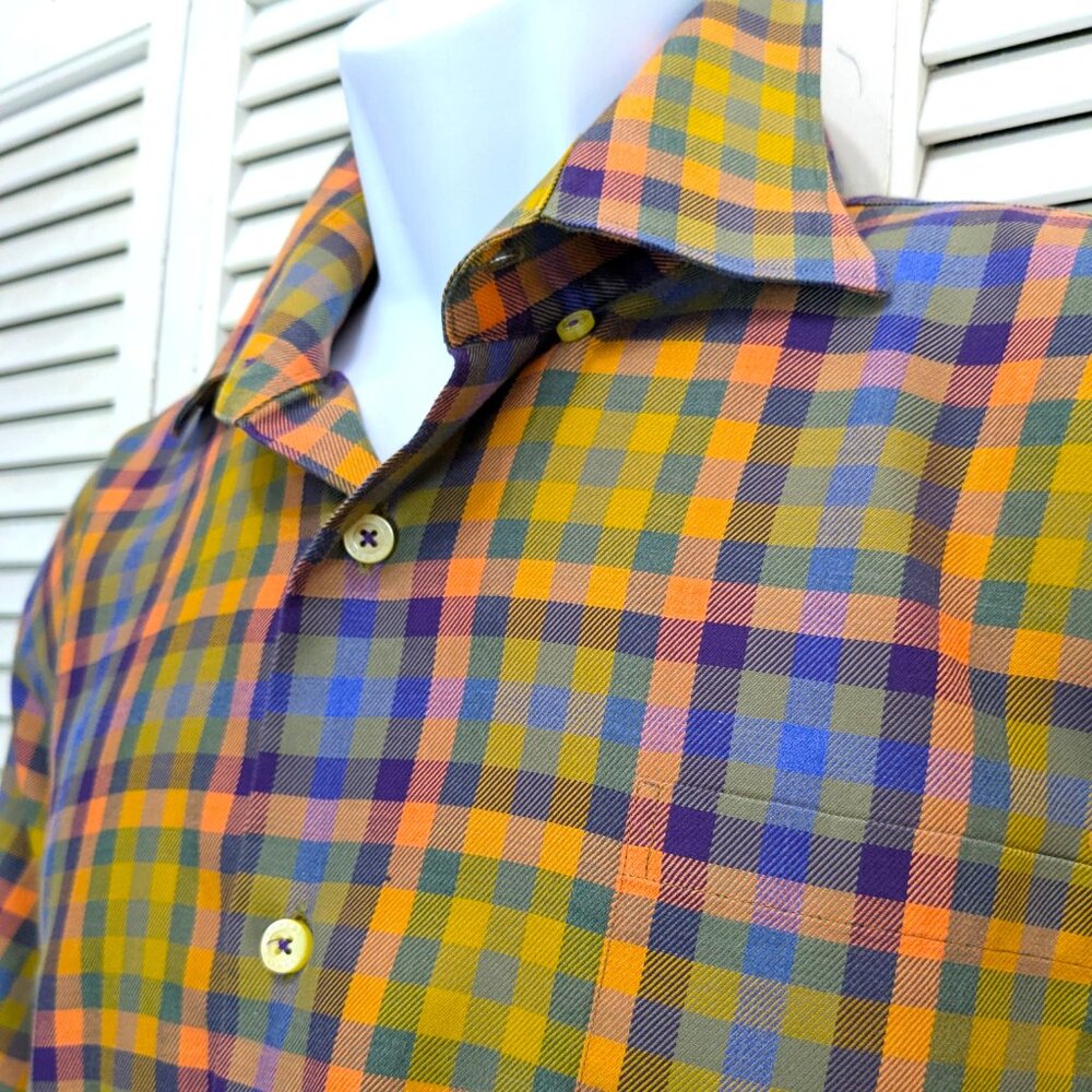 Robert Talbott Button Down Long Sleeve Shirt Larg… - image 4